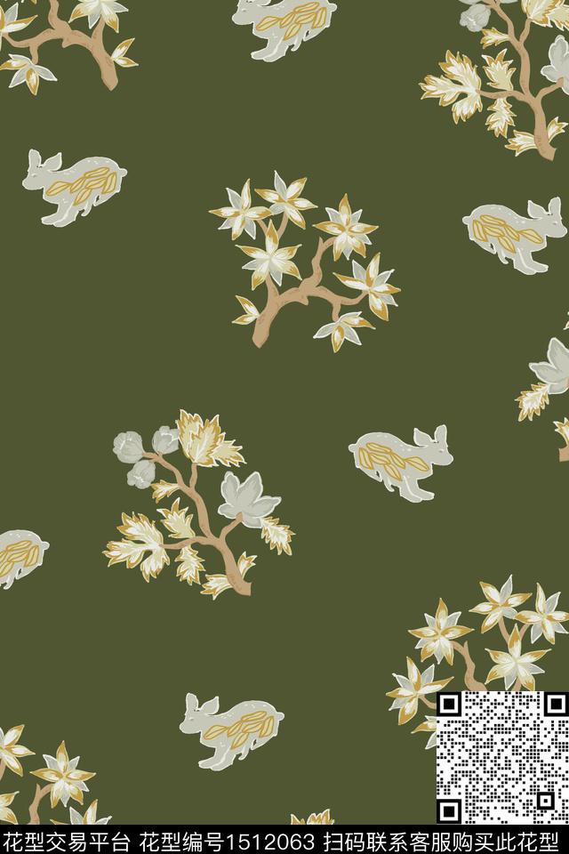 动物中国风春秋华亿平台传统印花华亿平台下载（图片编号: 1512063） - 瓦栏（Walan）