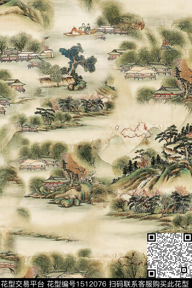 肌理简约抽象数码印花华亿平台下载（图片编号: 1512076） - 瓦栏（Walan）