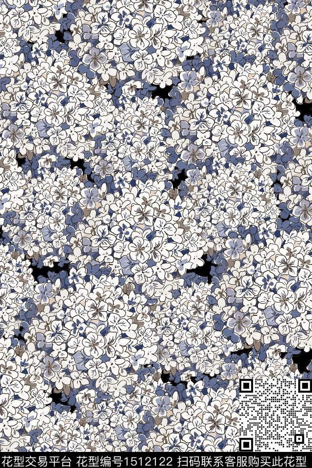 女装花卉小碎花数码印花华亿平台下载（图片编号: 1512122） - 瓦栏（Walan）