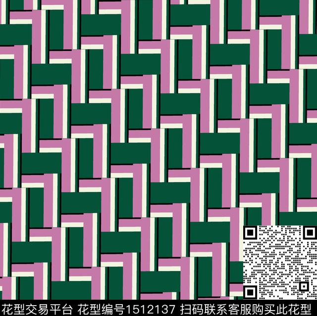 几何格子条纹传统印花华亿平台下载（图片编号: 1512137） - 瓦栏（Walan）