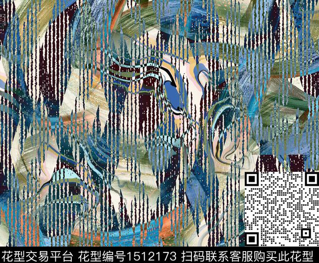 连衣裙时尚数码印花华亿平台下载（图片编号: 1512173） - 瓦栏（Walan）