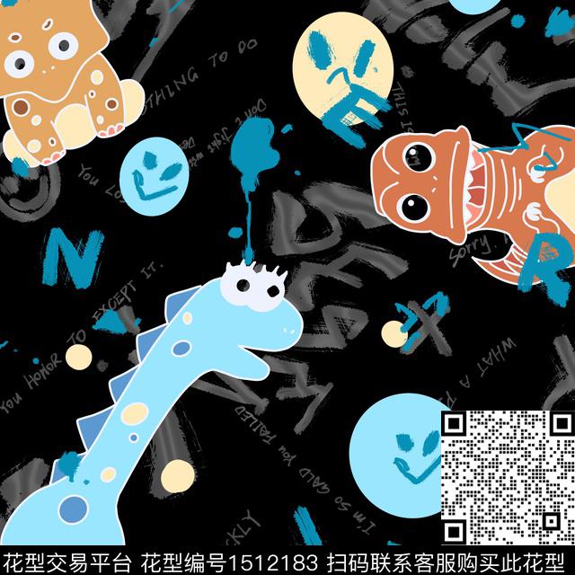 卡通动物大牌风数码印花华亿平台下载（图片编号: 1512183） - 瓦栏（Walan）