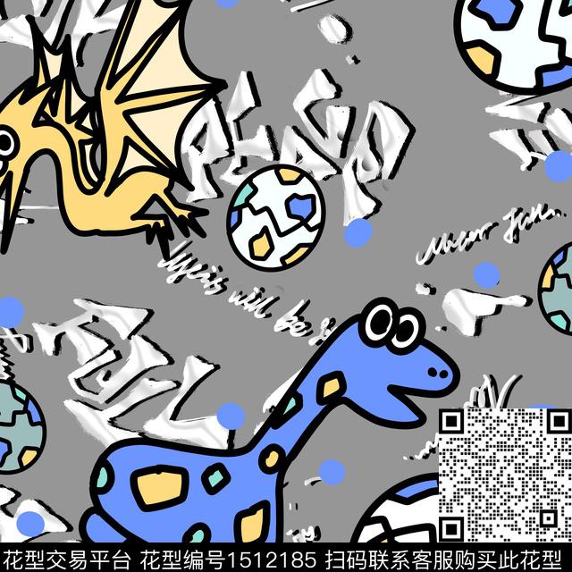 卡通动物大牌风数码印花华亿平台下载（图片编号: 1512185） - 瓦栏（Walan）