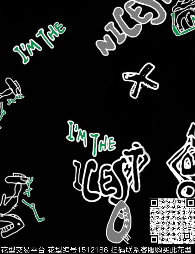 文字大牌风数码印花华亿平台下载（图片编号: 1512186） - 瓦栏（Walan）