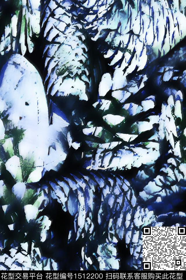 肌理男装抽象数码印花华亿平台下载（图片编号: 1512200） - 瓦栏（Walan）