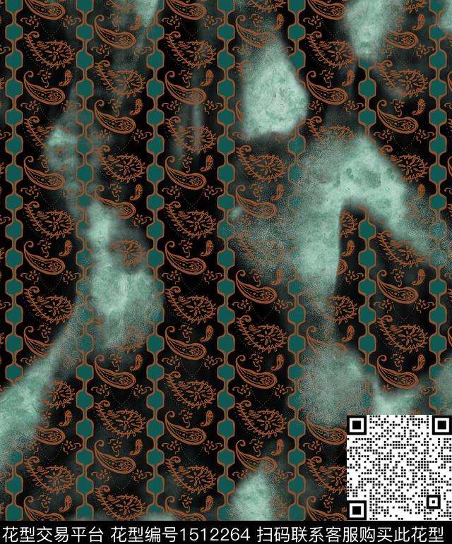 女装佩斯利渐变数码印花华亿平台下载（图片编号: 1512264） - 瓦栏（Walan）