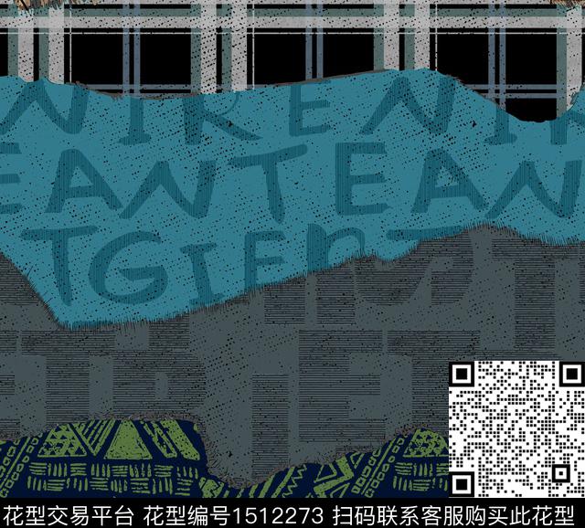 补丁字母休闲数码印花华亿平台下载（图片编号: 1512273） - 瓦栏（Walan）