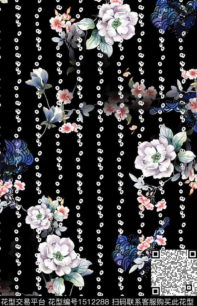 连衣裙女装花卉数码印花华亿平台下载（图片编号: 1512288） - 瓦栏（Walan）