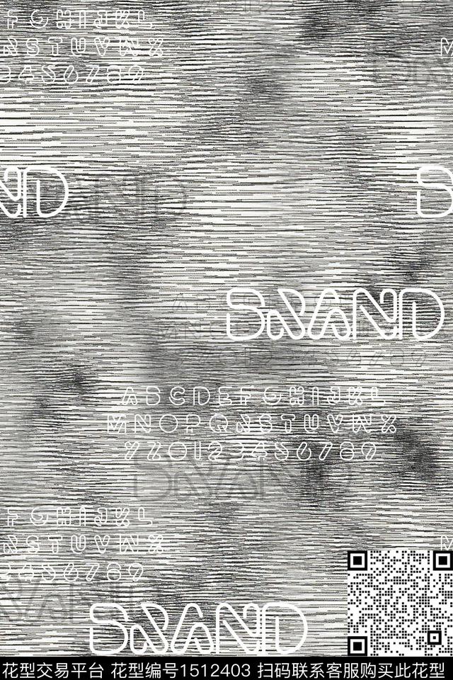 字母肌理男装数码印花华亿平台下载（图片编号: 1512403） - 瓦栏（Walan）