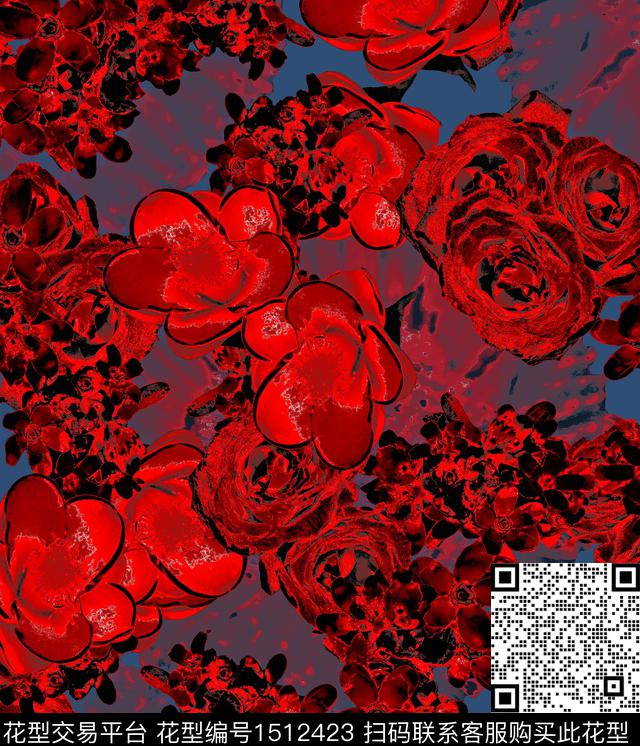 绿植树叶花卉热带华亿平台数码印花华亿平台下载（图片编号: 1512423） - 瓦栏（Walan）