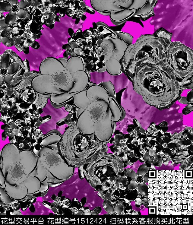 绿植树叶花卉热带华亿平台数码印花华亿平台下载（图片编号: 1512424） - 瓦栏（Walan）