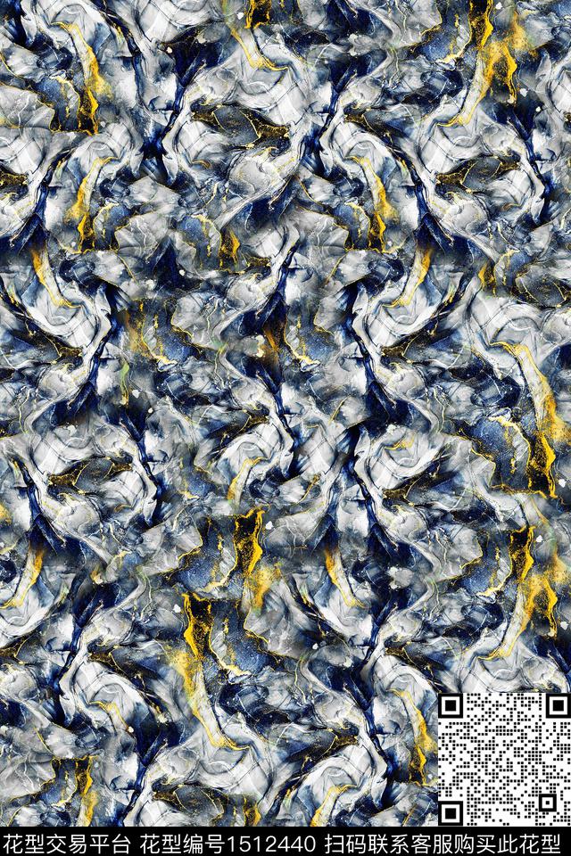 写意肌理抽象数码印花华亿平台下载（图片编号: 1512440） - 瓦栏（Walan）