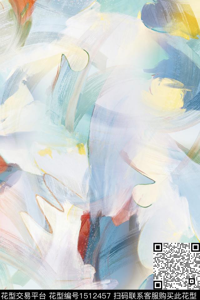 水彩渐变炫彩数码印花华亿平台下载（图片编号: 1512457） - 瓦栏（Walan）