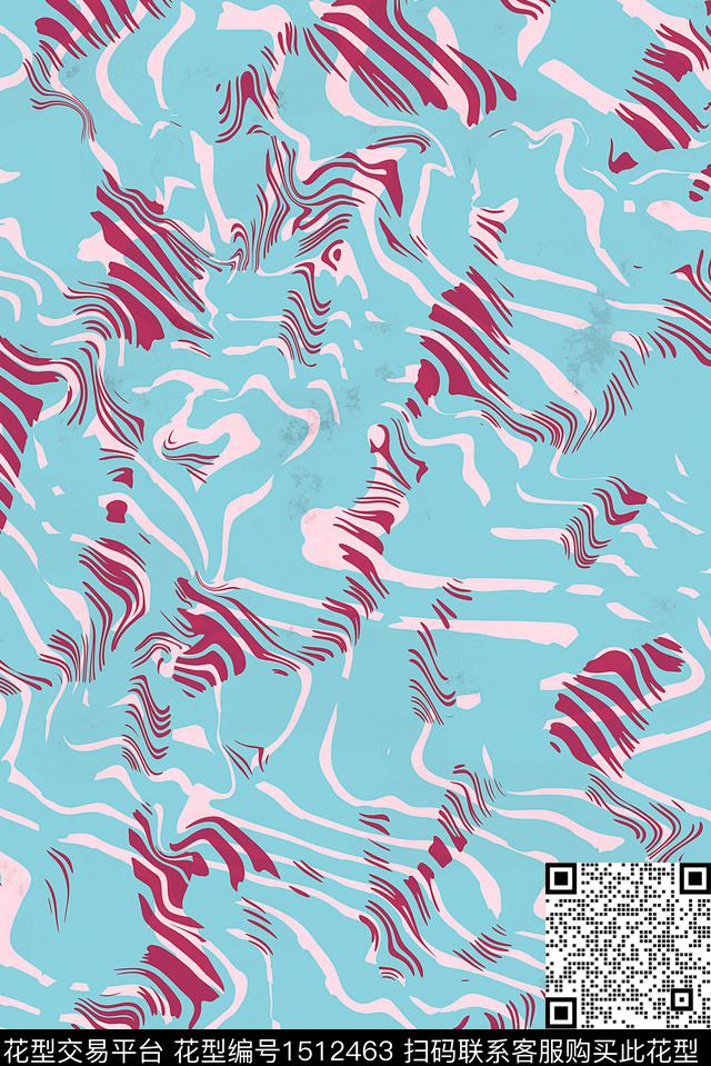 深圳波浪纹几何数码印花华亿平台下载（图片编号: 1512463） - 瓦栏（Walan）