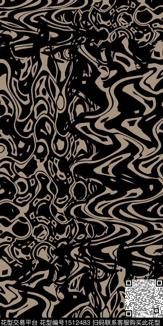 肌理抽象男装抽象传统印花华亿平台下载（图片编号: 1512483） - 瓦栏（Walan）