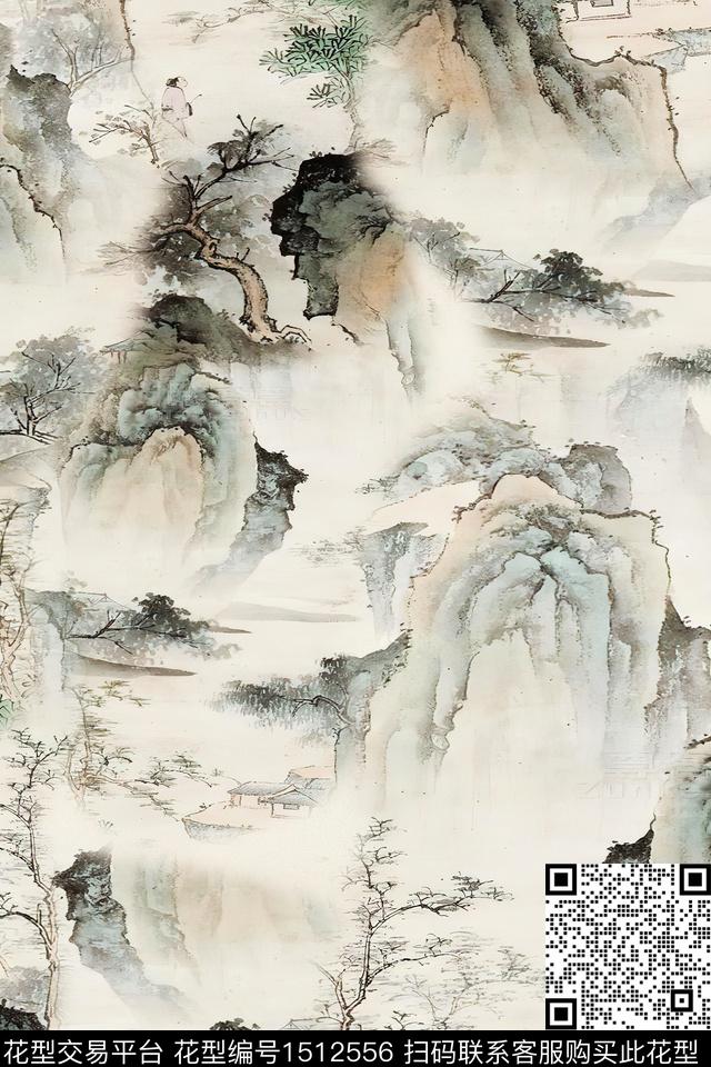 香云纱国画中老年数码印花华亿平台下载（图片编号: 1512556） - 瓦栏（Walan）