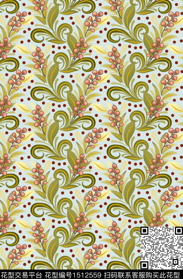 数码华亿平台四叶草满版散花数码印花华亿平台下载（图片编号: 1512559） - 瓦栏（Walan）