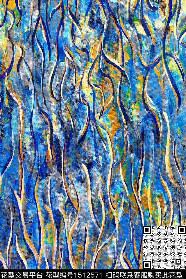 民族风花卉香云纱数码印花华亿平台下载（图片编号: 1512571） - 瓦栏（Walan）