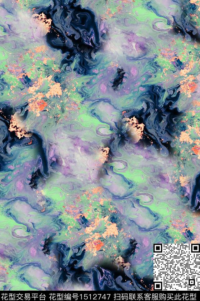 男装肌理抽象数码印花华亿平台下载（图片编号: 1512747） - 瓦栏（Walan）