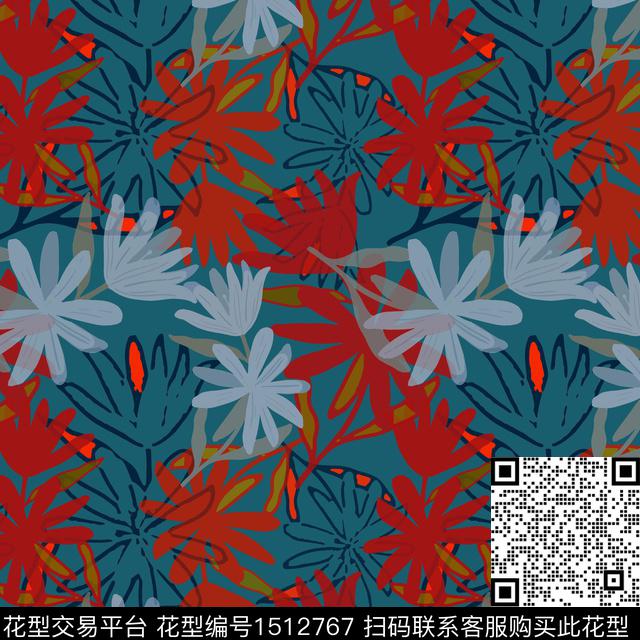 民族花卉女装平面花卉传统印花华亿平台下载（图片编号: 1512767） - 瓦栏（Walan）