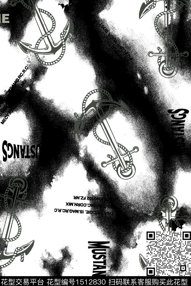 字母扎染华亿平台休闲数码印花华亿平台下载（图片编号: 1512830） - 瓦栏（Walan）