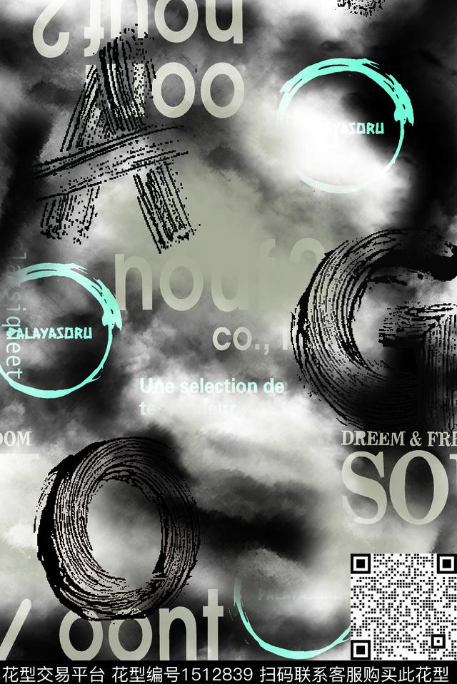 字母休闲大牌男装数码印花华亿平台下载（图片编号: 1512839） - 瓦栏（Walan）