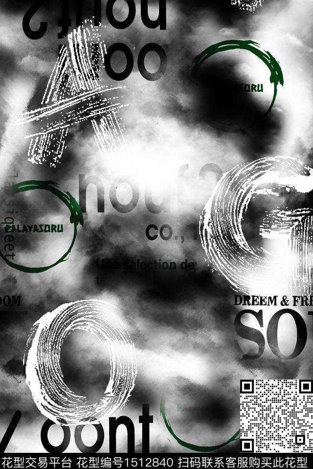 字母大牌风大牌男装数码印花华亿平台下载（图片编号: 1512840） - 瓦栏（Walan）