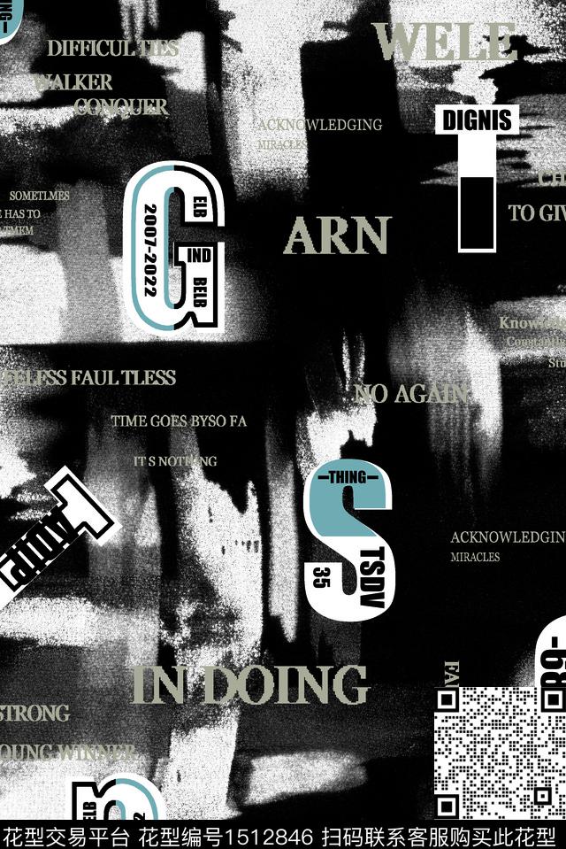 字母大牌风大牌男装数码印花华亿平台下载（图片编号: 1512846） - 瓦栏（Walan）