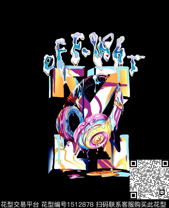 字母定位花男装数码印花华亿平台下载（图片编号: 1512878） - 瓦栏（Walan）