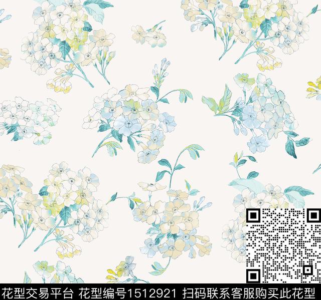 水彩女装花卉传统印花华亿平台下载（图片编号: 1512921） - 瓦栏（Walan）