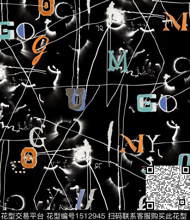 字母肌理秋冬华亿平台数码印花华亿平台下载（图片编号: 1512945） - 瓦栏（Walan）