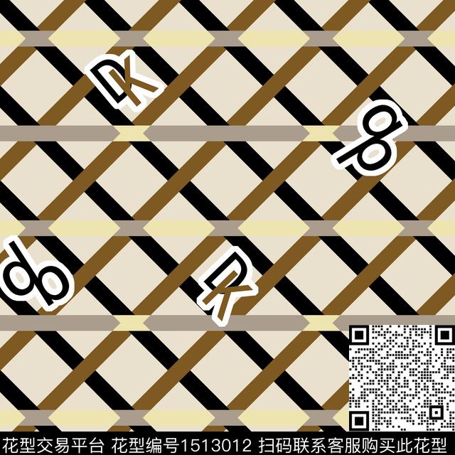 字母几何格子数码印花华亿平台下载（图片编号: 1513012） - 瓦栏（Walan）