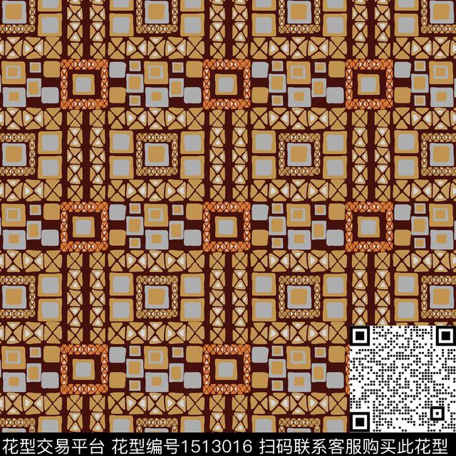 几何三角形四边形传统印花华亿平台下载（图片编号: 1513016） - 瓦栏（Walan）