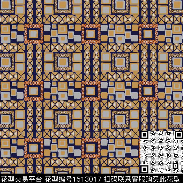 几何三角形四边形传统印花华亿平台下载（图片编号: 1513017） - 瓦栏（Walan）