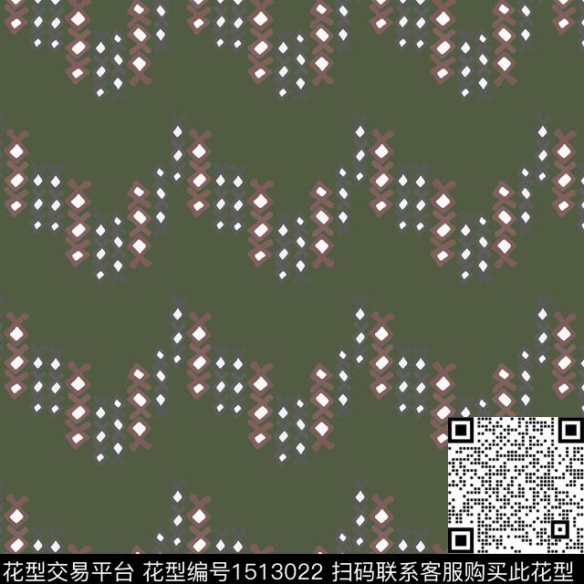 波浪纹几何条纹传统印花华亿平台下载（图片编号: 1513022） - 瓦栏（Walan）