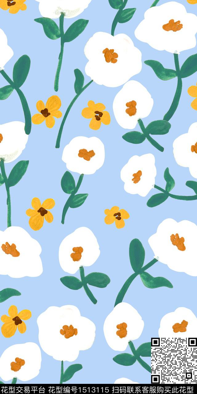 水彩绿植树叶花卉传统印花华亿平台下载（图片编号: 1513115） - 瓦栏（Walan）