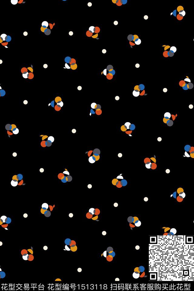 波点几何传统印花华亿平台下载（图片编号: 1513118） - 瓦栏（Walan）