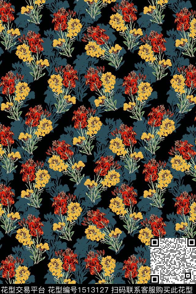 绿植树叶花卉大牌风数码印花华亿平台下载（图片编号: 1513127） - 瓦栏（Walan）