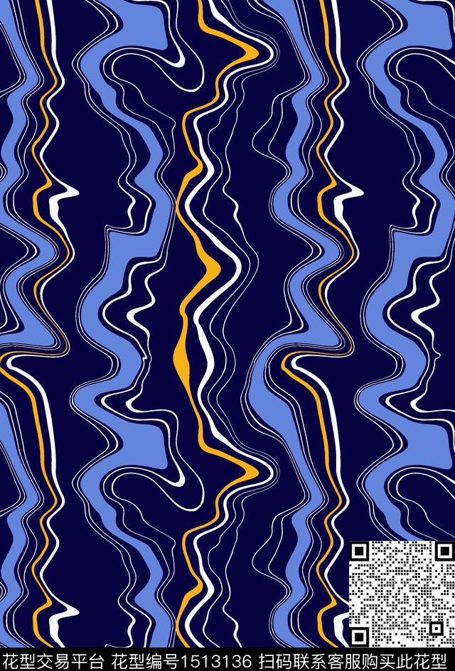 几何大牌风条纹传统印花华亿平台下载（图片编号: 1513136） - 瓦栏（Walan）