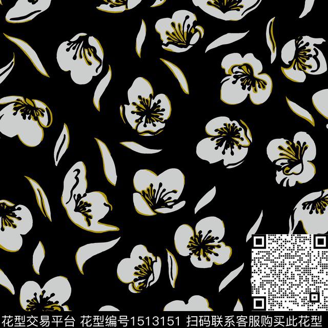时尚女装花卉传统印花华亿平台下载（图片编号: 1513151） - 瓦栏（Walan）