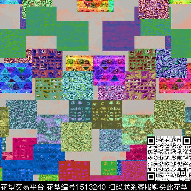 线条几何纹理数码印花华亿平台下载（图片编号: 1513240） - 瓦栏（Walan）