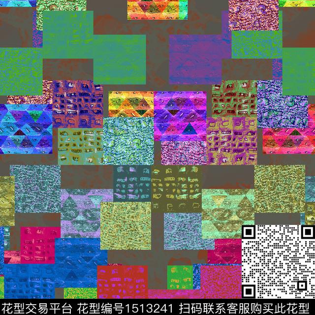 线条几何纹理数码印花华亿平台下载（图片编号: 1513241） - 瓦栏（Walan）