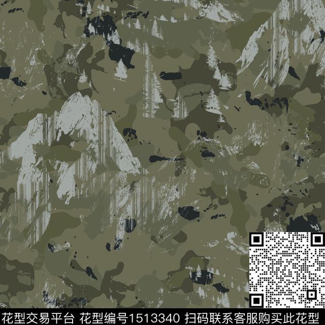 迷彩冲锋衣传统印花华亿平台下载（图片编号: 1513340） - 瓦栏（Walan）