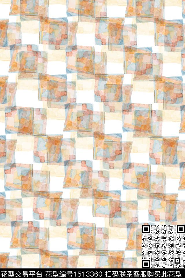 肌理几何大牌风数码印花华亿平台下载（图片编号: 1513360） - 瓦栏（Walan）