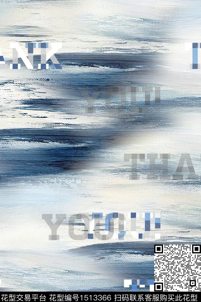 字母男装大牌风数码印花华亿平台下载（图片编号: 1513366） - 瓦栏（Walan）