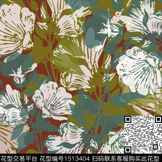 女装花卉平面花卉传统印花华亿平台下载（图片编号: 1513404） - 瓦栏（Walan）