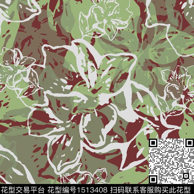 女装花卉平面花卉传统印花华亿平台下载（图片编号: 1513408） - 瓦栏（Walan）