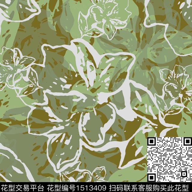 女装花卉平面花卉传统印花华亿平台下载（图片编号: 1513409） - 瓦栏（Walan）