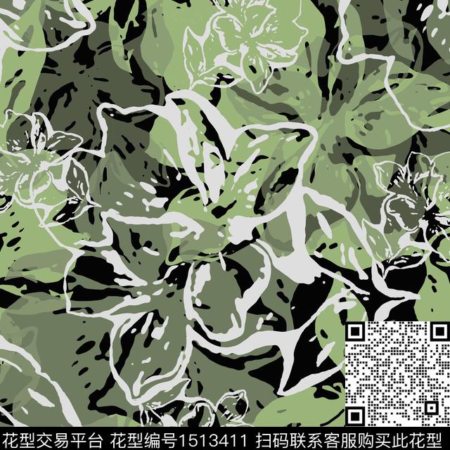 女装花卉平面花卉传统印花华亿平台下载（图片编号: 1513411） - 瓦栏（Walan）