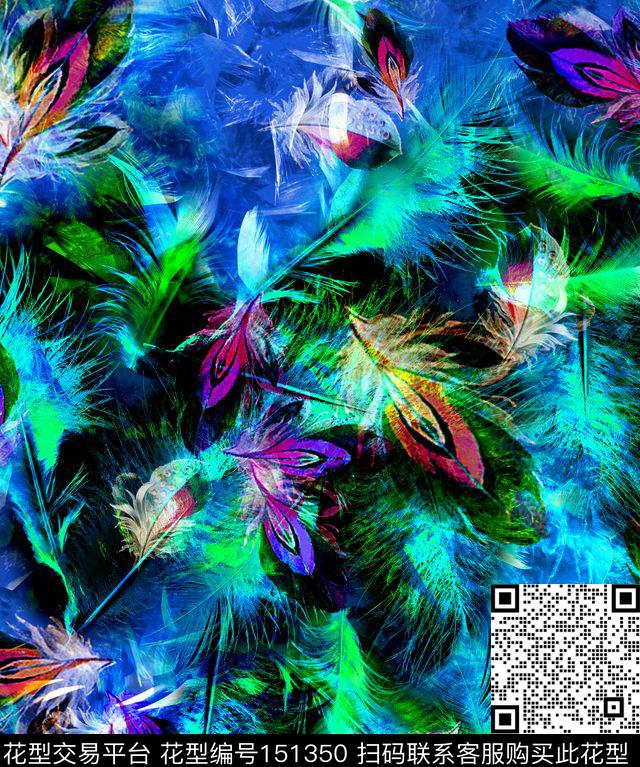 羽毛光感穿插数码印花华亿平台下载（图片编号: 151350） - 瓦栏（Walan）
